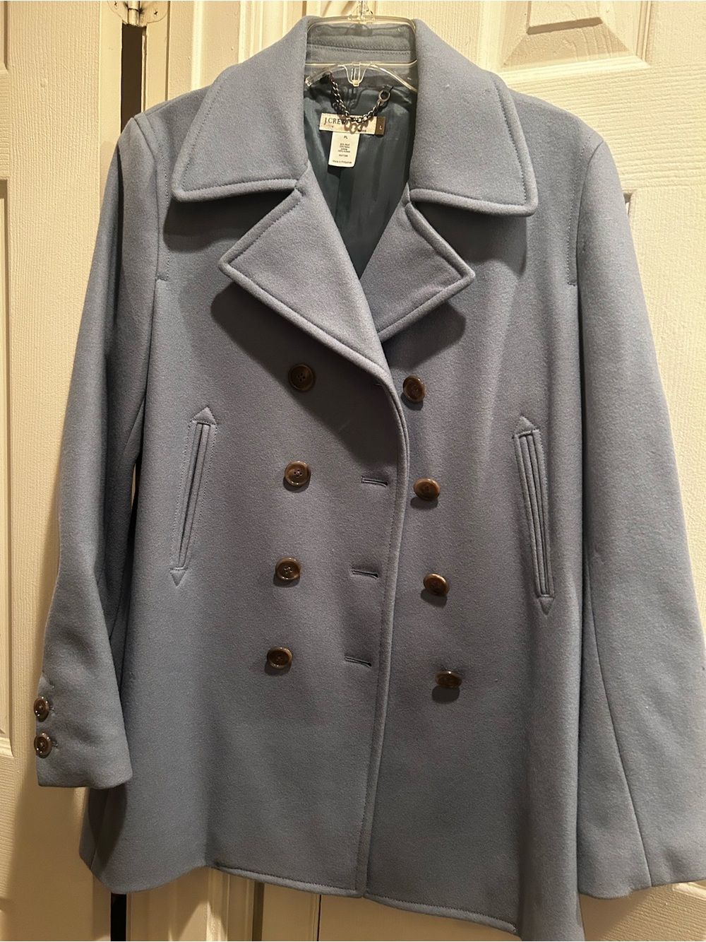 J. Crew Light Blue Double-Breasted Wool Pea Coat(Vintage) purchased in 2007. Ver